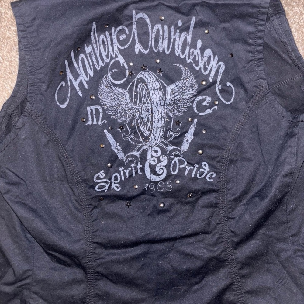 Harley Davidson Black Graphic Vest